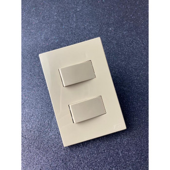 Conjunto Interruptor Duplo (1 Simples + 1 Paralelo) 4x2 - RECTA AREIA GLOSS